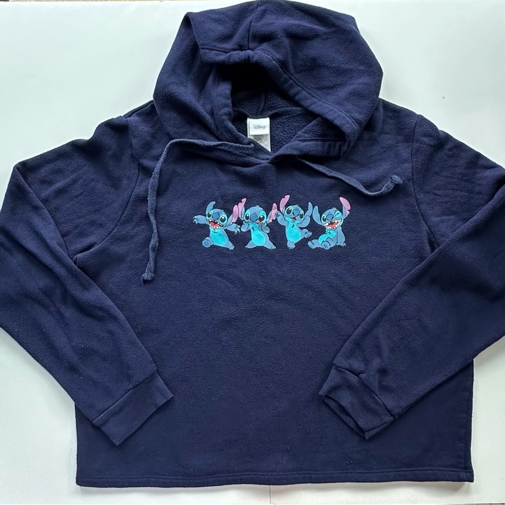 Disney Stitch navy blue pullover long sleeve hoodie juniors 1x